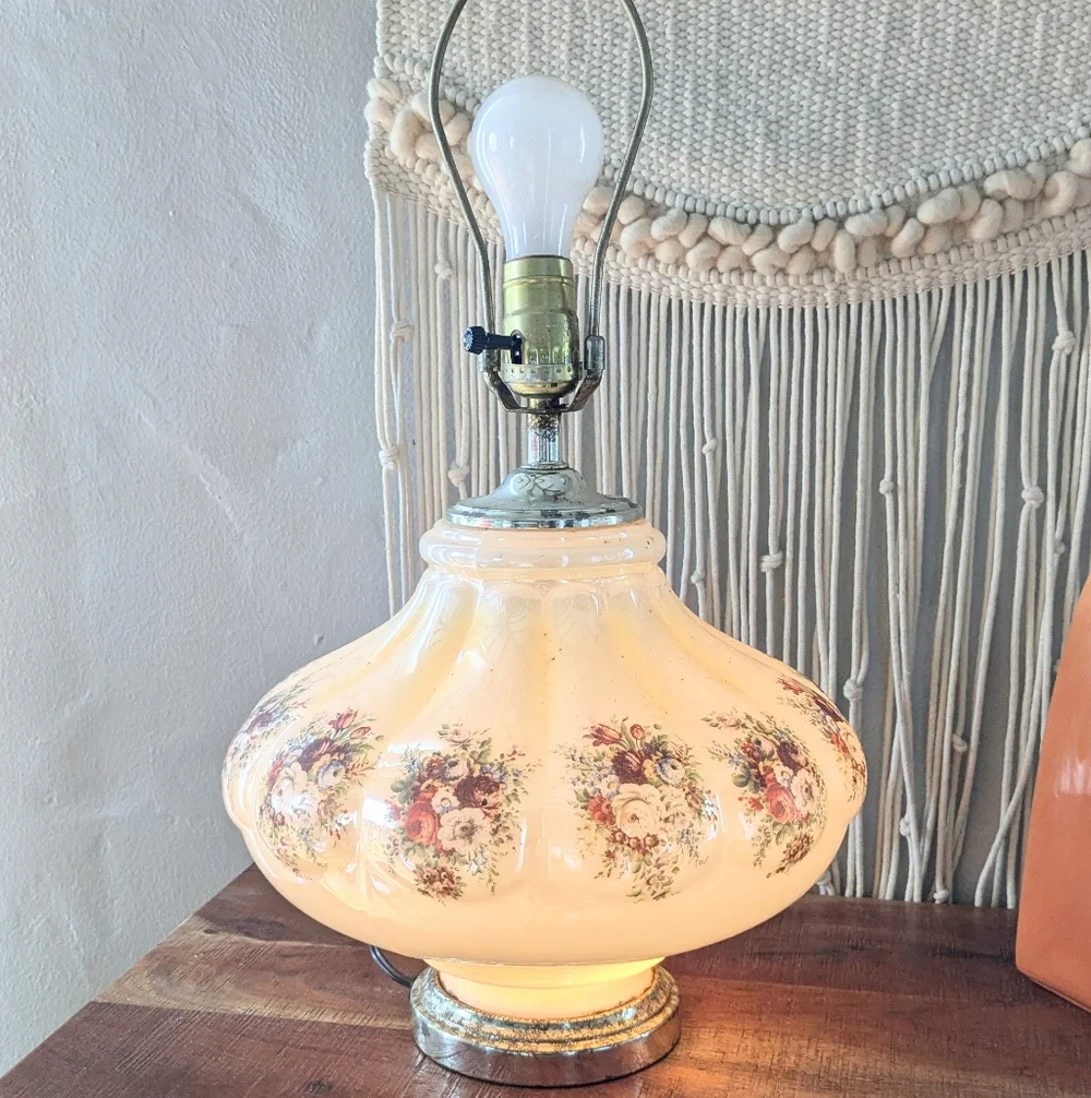 Vintage Leviton Falkenstein Bubble Glass Table Lamp MCM Hollywood Regency - Picture 4 of 5
